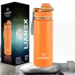LIANEX Edelstahl Trinkflasche Isolierflasche 1l Thermosflasche Spülmaschinenfest Thermoskanne Sportflasche Auslaufsicher Bpa Frei Kohlensäure Geeignet Sport Thermos Flasche