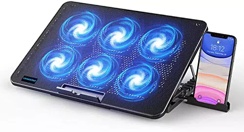 LIANGSTAR Laptop Kühler, 6 Leise Fans Gaming Laptop Cooler Kühlpads