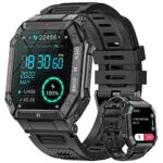 LIGE Militär Smart Watch Herren, 1, 85 HD Bluetooth-Anrufe Fitness Tracker mit IP67 wasserdichte Herzfrequenz Schlaf Monitor