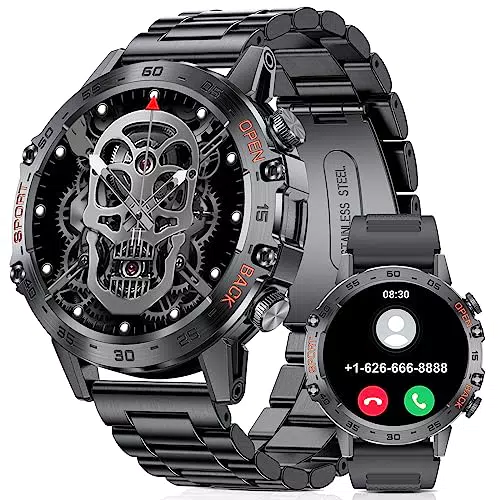 LIGE Militär Smartwatch Herren, 1, 39 Zoll Robuste Outdoor Smartwatch mit Herzfrequenz Schlafüberwachung