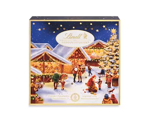 Lindt Schokolade Weihnachtsmarkt Mini-Tisch-Adventskalender 2023