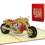 LINPopUp, LIN17486, POP UP 3D Karte Motorrad, Geburtstagskarte Grußkarten 3D Klappkarte Gutschein Motorrad