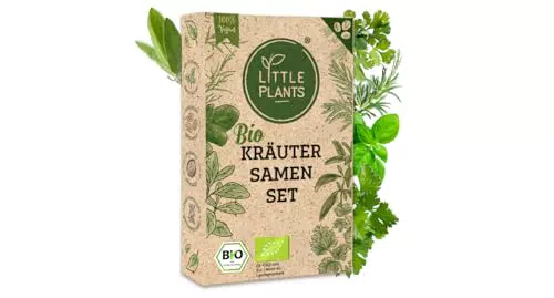 Little Plants Kräutersamen Set - 15 Sorten BIO Kräuter Anzuchtset - Küchenkräuter & Gartenkräuter Samen - Kräuter Saatgut Set für Küche & Garten