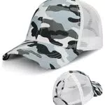LIVACASA Baseball Cap Damen Pferdeschwanz Mesh Basecap Baseball Hut Atmungsaktiv Cappi Sonnenhut Sonnenschutz Mädchen Kappe schildkappe Schirmmütze Cappy Kopfumfang 52-61cm Camouflage-C