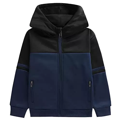 LLdress Baby Jungen Hoodie Kinder Kapuzenpullover mit Zipper Fleecejacke Warm Kapuzenjacke Causal Frühling Herbst Outdoor Sweatshirtss Mit Kapuze Hooded Pullover