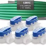 lohag 5 Kabelverbinder + 1m Begrenzungskabel inkl. Reparaturset - wasserdichte Verbindungsklemmen mit Gelfüllung Gelklemmen - Kompatibel für Bosch