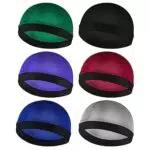 Lusofie 6 Stück Fahrrad Cap Helmmütze Kinder Unterziehmützen für Fahrradhelme Gewellte Kinder Satin Mützen Kopftuch Baby Strumpf Mützen für Jungen Schlafmütze Mädchen Durag Men