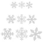 Lynlon 108 Fensterdeko Schneeflocken Schneeflocken Fensterbilder Abnehmbare Fensterdeko Statisch Haftende PVC Aufkleber für Weihnachts-Fenster Dekoration
