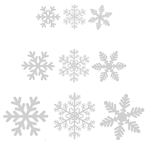 Lynlon 108 Fensterdeko Schneeflocken Schneeflocken Fensterbilder Abnehmbare Fensterdeko Statisch Haftende PVC Aufkleber für Weihnachts-Fenster Dekoration