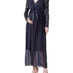MAMALICIOUS Damen Mlmivane Tess L/S Mesh Maxi Dress 2f Eid