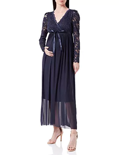MAMALICIOUS Damen Mlmivane Tess L/S Mesh Maxi Dress 2f Eid