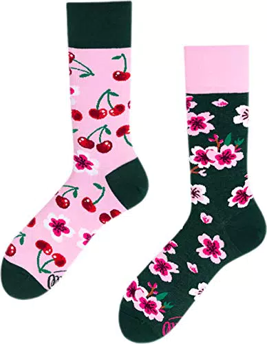 Many Mornings Unisex Cherry Blossom Mismatched Socken