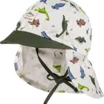 maximo Mini Boy-Schildmütze, Nackenschutz, Dino 51 wollweiß/Chive