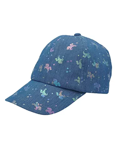 maximo Mini Girl-Cap, Einhorn Gummiriegel 53 Denim
