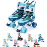 meteor Retro Rollschuhe Disco Roll Skate wie in den 80er Jahren Jugend Roll-Schuhe Kinder Quad Skate 5 Verschiedene Farbvarianten Inline-Skates Einstellbare Größe des Schuhs