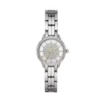 Michael Kors Damenuhr Allie, Dreizeiger Uhrwerk, 28mm Silbernes Edelstahlgehäuse mit Edelstahlarmband