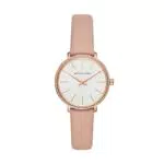 Michael Kors Damenuhr Pyper, Zweizeigeruhrwerk, 32mm Rose Gold Edelstahlgehäuse mit Lederarmband