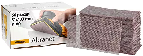 Mirka Abranet Netz-Schleifstreifen 81x133 mm Klett / Korn P180 / 50 Stk / zum Schleifen von Holz