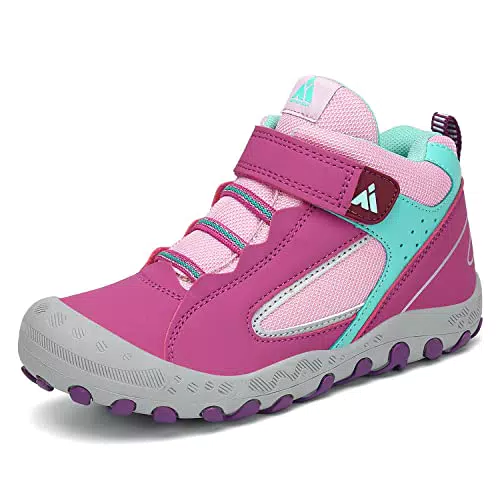 Mishansha Wanderschuhe Mädchen Trekkingschuhe Kinder rutschfeste Sneaker Outdoor Freizeitschuhe Rosa Gr.36