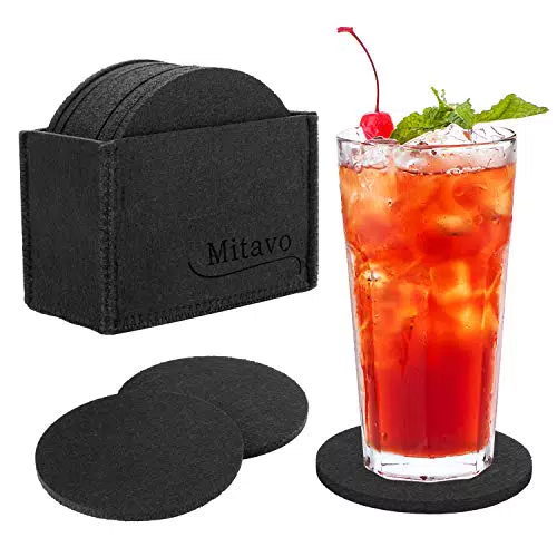 Mitavo Filzuntersetzer Rund - 10er Premium Set mit Box