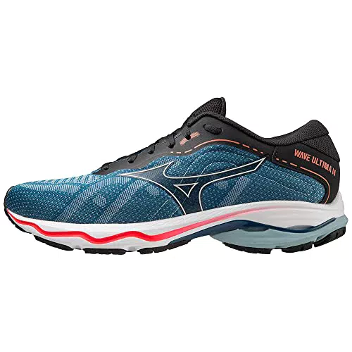 Mizuno Herren Wave Ultima 14 Straßen-Laufschuh, Blue Ashes/Nimbus Cloud/Fiery Coral 2