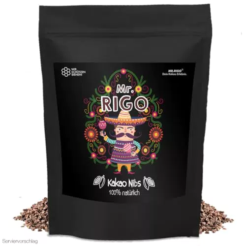 Mr.Rigo Premium Edel Roh Kakao Stückchen, zum Backen und als Snack