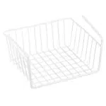 MSV Hängekorb aus Metall - 30 x 25, 5 x 14 cm - Weiß - Aufbewahrungs-Korb für Küchenschränke Kleiderschränke Regale Unterbauschrank Unterbau-Regal