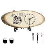munloo Vintage Wanduhr Holzoptik Wohnzimmer Klein, 32x12cm Wohnzimmer Uhr Holz