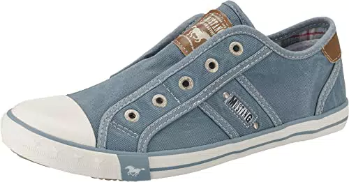 Mustang Damen 1099-409-807 Slip On Sneaker, himmelblau