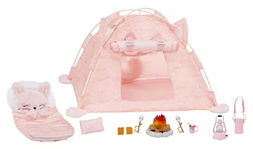Na Na Na Surprise Kitty-Cat Campground - Spielset für Plüschpuppen mit Kätzchenzelt & 10+ Accessoires - Schlafsack