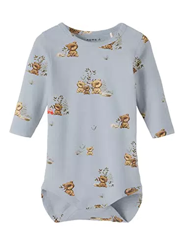 name it Baby Boys NBMDART LS Body, Pearl Blue, 62