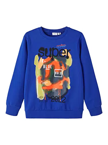 NAME IT Boy's NKMBANDY LS Sweat UNB Sweatshirt, Surf The Web