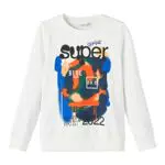 NAME IT Boy's NKMBANDY LS Sweat UNB Sweatshirt, White Alyssum