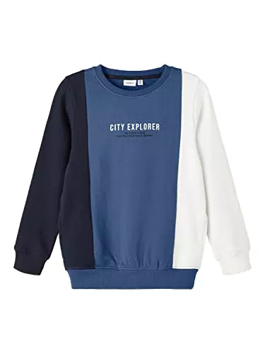 NAME IT Boy's NKMTRENI LS Sweat BRU Sweatshirt, Bijou Blue