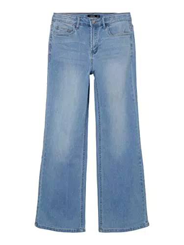 Name It Fille Nlfteces Dnm Hw Wide Pant Noos Jeans, Bleu Jeans Clair