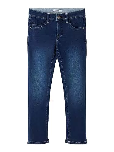 NAME IT Mädchen Nkmsilas Dnmtax Pant Noos Hose, Dark Blue Denim