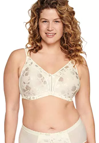 Naturana Minimizer BH mit Blumenmuster : Minimizer BH ohne Bügel I Big Cup BH mit schönen Verzierungen I hochwertiger BH Minimizer ohne Bügel 80 Champagner E