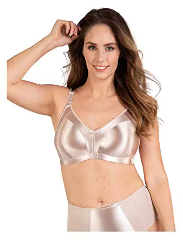 Naturana Minimizer BH ohne Bügel I Optimaler & maximaler Halt Dank Perfekter Schnittführung & Breiten Trägern I Eleganter BH Minimizer für eine optisch kleinere Cupgröße 80 Light Beige B