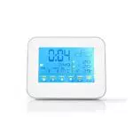 NEDIS - Wetterstation - Drahtloser Sensor - Wecker - Wettervorhersage Innen- und Außen - Schlank und Elegant - 2 x AA-Batterien - 433-MHz-Frequenzsignal - Mitgelieferten 230-V-Adapter - Weiß