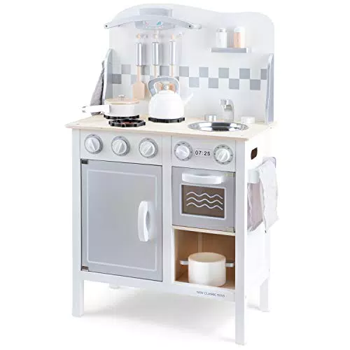 New Classic Toys 11061 Kitchenette-Bon Appetit-Deluxe-White/Silver