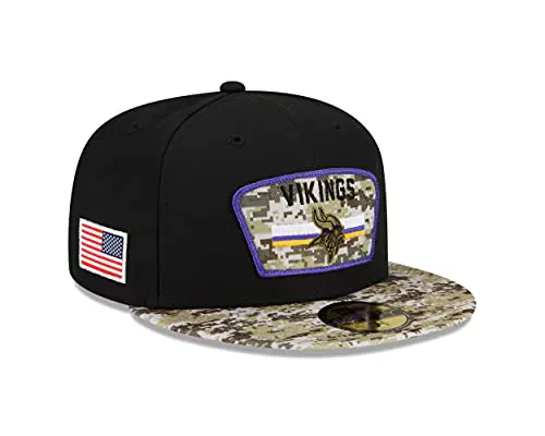 New Era Minnesota Vikings NFL On Field 2021 Salute to Service Black 59Fifty Basecap - 7 5/8-61cm