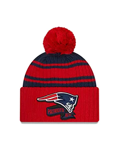 New Era New England Patriots NFL 2022 Sideline Sport Knit Red Navy Beanie - One-Size