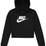 Nike Mädchen Club Kapuzenpullover, Black/White, S