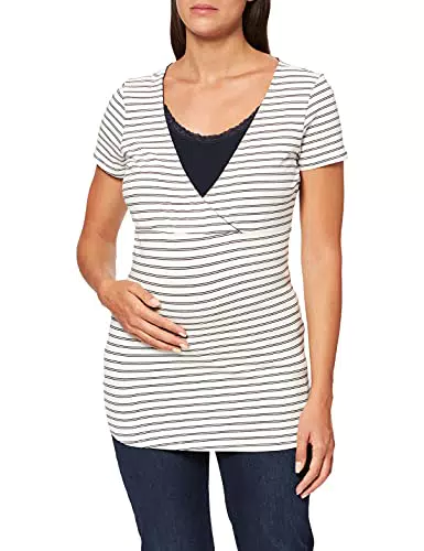 Noppies Damen Top Nurs Roos Yd Stripe Umstandsschlafanzugoberteil