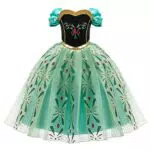 OBEEII Anna Kleid Eiskönigin Prinzessin Kostüm Kinder Glanz Kleid Mädchen Weihnachten Verkleidung Karneval Party Halloween Fest 2-3 Jahre