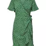 ONLY Damen Blusen Wickelkleid, Lockeres Midi Kurzarm Tunika Dress