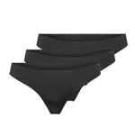 ONLY Damen String Slips Nahtlos, 3-er Pack Low Rise Taillen Tangas