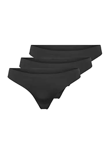 ONLY Damen String Slips Nahtlos, 3-er Pack Low Rise Taillen Tangas