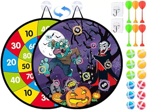 ONLYFUN Kinder Darts Set - Halloween Thema, Spaß drinnen und draußen für Jungen und Mädchen