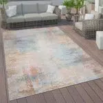 Paco Home In- & Outdoor Teppich Terrasse Küchenteppich Vintage Pastell Abstrakte Muster